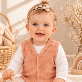 Resim Angeltouch %100 Pamuk Kız Erkek Bebek Yelek Raporlu Basic 