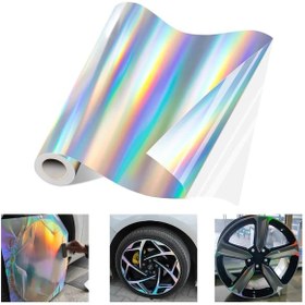 Resim Hologram Gökkuşağı Bir Araçlık Set 4 Jant Kaplamalık Folyo 