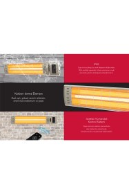 Resim Art Plus Karbon Serisi IP65 Suya-Toza Dayanıklı 2300 W Bej Uzaktan Kumandalı Iç/dış Mekan Isıtıcı 