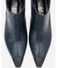 Resim Luvi Shoes Rassel Lacivert Cilt Mat Burunlu Kadın İnce Topuklu Bot Lacivert 