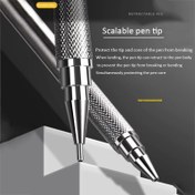 Resim 2 Adet Premium Kaymaz Metal Gümüş Paslanmaz Çelik Mekanik Kalem Seti, Pürüzsüz Yazma Sağlayan, Öğretmenler ve Okula Dönüş Ofis Malzemeleri İçin İdeal Hediye Olarak. 