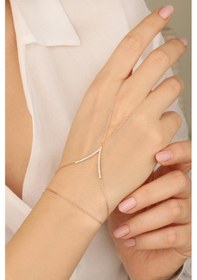 Resim Beyaz Taşlı Gümüş Şahmeran Bileklik - Rodyum Renk Gold 