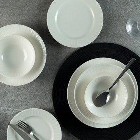 Resim Tulu Porselen Safir 24 Parça 6 Kişilik Yemek Takımı 