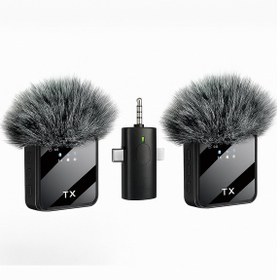Resim 2 Li Kablosuz Yaka Mikrofonu Apple Uyumlu iOS Android Kamera Usb-c Video 