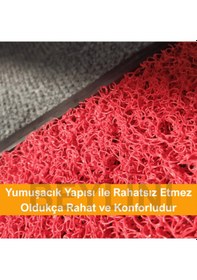 Resim Dezenfektan Hijyen Paspası Dış Kapı Ofis Apartman Halısı Kırmızı 