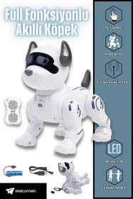 Resim welcomein Uzaktan Kumandalı Sensörlü Işıklı Sesli Selamlaşan Akıllı Oyuncak Köpek Fonksiyonlu Robot Pet +3 