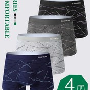 Resim Erkekler için 4 adet boxer külot, nefes alabilen rahat boxer şortlar, esnek spor şortları, erkekler için rahat ve dayanıklı iç çamaşırı 