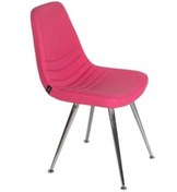 Resim Bürotrend Candy Pembe Bekleme Koltuğu Krom Ayak 