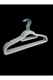 Resim Kadife Askı, Pantolon Askısı, Elbise Askısı, Yüksek Kalite Kadife Kıyafet Askısı, 41 Cm, 10 Adet Krem 