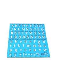Resim Geekyou Çocuklar İçin 22cm Plastik Transparan Kalıp Cetveli, Harf-sayı Çizim Ve Ölçme Aracı, Mavi Renk 