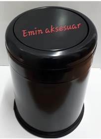 Resim 32Lt Swing Döner Kapaklı Çöp Kovası Siyah 