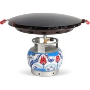 Resim Portatif Tüplü Sac Kavurma Gözleme Ekmek Yufka Sacı 45CM 