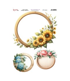 Resim Pirinç Dekopaj Kağıdı 30x42cm Pt-4124 Çiçek 