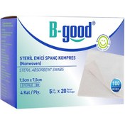 Resim B-Good Steril Emici Spanç Kompres 7.5cmX7.5cm 100lü 