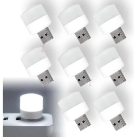 Resim Mena Rise Mini USB LED Işık, 1W Enerji Tasarruflu, Gece Aydınlatma, Rehber Gece Lambası, Kitap Okuma Lambası Işığı, Küçük Yuvarlak Işıklar (8 Adet) 