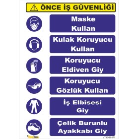 Resim Vizyon Trafik Kişisel Koruyucu Donanım Kullan Levhası 