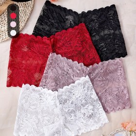 Resim 4 Adet Kadınlar İçin Şeffaf Dantel Mesh Külot - Yarı Şeffaf Zarif Hipster İç Çamaşırı, Siyah/Kırmızı/Lavanta/Beyaz Renklerde Günlük ve Özel Günler İçin Rahat Kaliteli Kumaşlı Sevimli İç Giyim, Nefis Çiçek Desenli Kadın Lingerie 