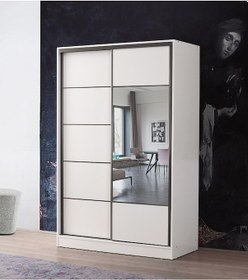 Resim Beenal Venüs Sürgülü Gardırop 135 Cm - Parlak Beyaz 