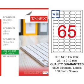 Resim Tanex Lazer Etiket 38,1*21,2mm Tw-2065 