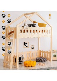 Resim Markaawm Markaawm Montessori Ranza Çocuk Karyola Oyun Evi Yatak Giraffe Akçaağaç 