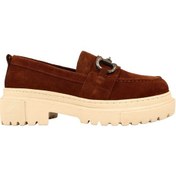 Resim Hobby 26114s Hakiki Süet Deri Kadın Loafer Ayakkabı Taba 