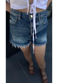 Resim Tasarım Denim Şort Etek Lacivert 