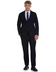 Resim Hatemoğlu Lacivert Regular Fit Mono Yaka Pamuklu Takım Elbise 34353 Lacivert 