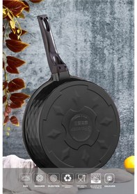 Resim Polochef Derin Döküm Granit Yardımcı Kulplu Tava 28 Cm Siyah 