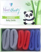 Resim Novibaby 3'lü Bambu Yenidoğan Bebek Çorabı I Winter Mix I 0-6 ay "Karışık Renkli" 