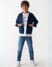 Resim Nk Kids Çocuk Esnek İnce Kumaş Kot Pantolon-15878 Mavi 
