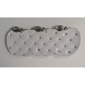 Resim Sado Kristal Taşlı Tepsi Elma Desen 35 X 14,5 Cm Diğer 