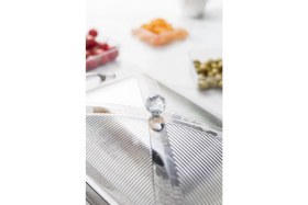 Resim EW's Kitchenware Akrilik Barok Füme 6 Bölmeli Tek Kapaklı Büyük Kahvaltılık 