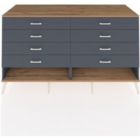 Resim Kronos Konsol 8 Çekmeceli 176x59x99 Antrasit-çam/antrasit Antrasit-çam/antrasit 