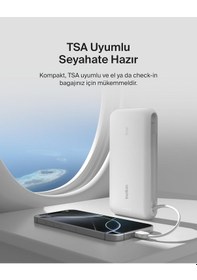 Resim Belkin Boostcharge 20.000mah Entegre Kablolu 30w Hızlı Şarj Powerbank, Beyaz Beyaz 