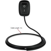 Resim Konesam 12v Araba Mini Anahtarı, Metal Konstrüksiyon, 1 Metre Kablolu, Dayanıklı Ve Kolay Kurulum Siyah 