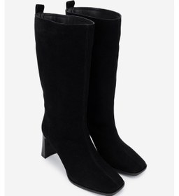 Resim Valmenti Kadın . Siyah Süet Topuklu Çizme 1055 2873 Bn Czm Sk24-25 Sıyah Suet Siyah Suet 
