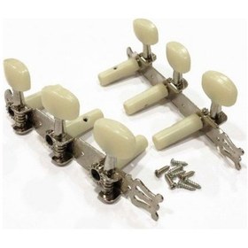 Resim Klasik Gitar Nikel Renk 3+3 Burgu Seti + Vida 