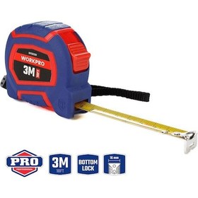 Resim Workpro Wp261008 3mx16mm/10ft. Naylon Kaplama Sarı Çelik Şerit Metre 