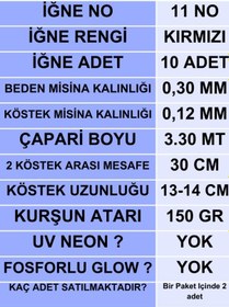 Resim Ea genset İstavrit Çapari 30x12 11 No 10 Kırmızı İğneli 2li Paket 