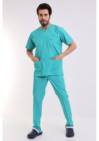 Resim Zarf Yaka Erkek Takım - 27 Su Yeşili-6189 