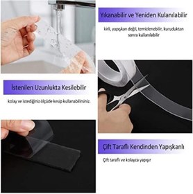 Resim ePhase Çift Taraflı Bant Şeffaf Güçlü Esnek (2 Metre) 