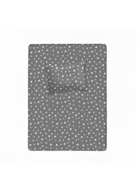 Resim %100 Pamuklu Bebek Aparalı Çarşaf 115x150 + Bebek Yastık Kılıfı 35x45 Yıldız Desenli 