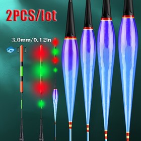 Resim 2 adet Elektronik LED Yüzer, Yüksek Görünürlüklü Gece Balıkçılığı Yüzeri, Balıkçılık Aksesuarları 