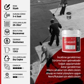 Resim Alkoru 10 Adet 15 kg Süper Likit Membran Kauçuk ve Elyaf Katkılı Sıvı Su Yalıtım Malzemesi Avantaj Paket 