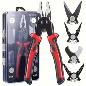 Resim 8 İnç 5'li Elektrikçi Pense Seti, Tel Sıyırıcı, Sıkma Aleti, Kablo Kesici & Hat Pensesi - Saklama Kutusu Dahil 