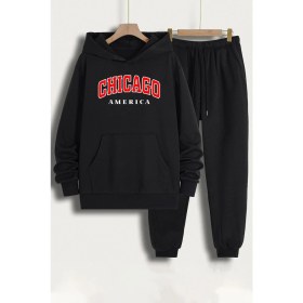 Resim Trendypassion Unisex Chiago Baskılı Eşofman Takımı 