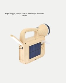 Resim Ucuztekno Solar Alev Işığı Cob Teknolojili Taşınabilir El Feneri Ve Kamp Lambası Renkli 