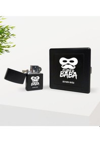 Resim Kişiye Özel Baba Tasarımlı Siyah Metal Sigara Tabakası ve B 