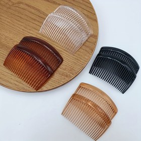 Resim 2 Adet/takım Katı Renkli Plastik 23 Dişli Saç Yan Tarak Kaymaz Tutma Yan Saç Tarak Kadınlar İçin 