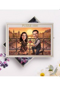 Resim Bk Gift Kişiye Özel Sevgili Karikatürlü 1000 Parça Profesyonel Puzzle-15, 1000 Puzzle, Sevgililer Günü Hediyesi, Sevgiliye Hediye Kobitmeyencom36185 B 